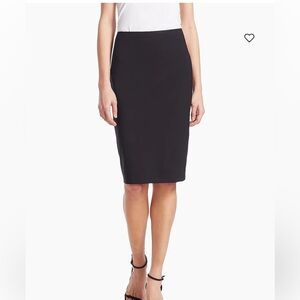 Theory Elegant Black Pencil Wool Skirt Made In USA